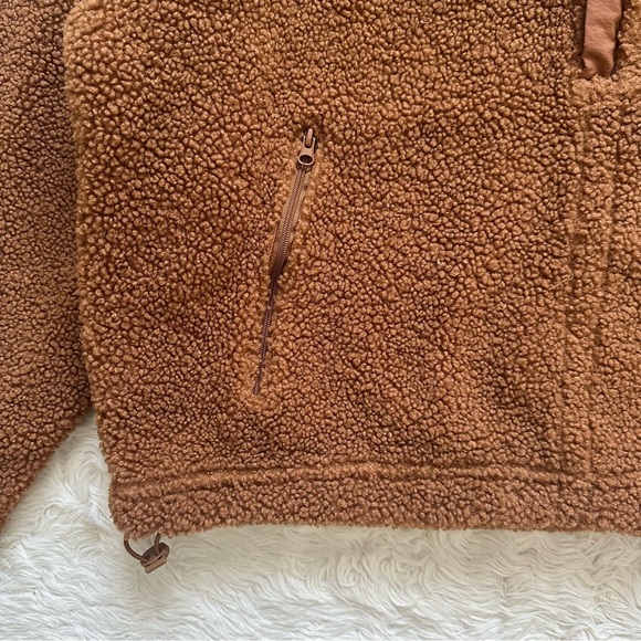 Daily Drills Jacket Cozy Quarter Zip Teddy Fleece Pullover Oak Brown Sz XS/S - Picture 7 of 12